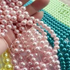 Loose Pearls Beads New Arrival 6mm Multi Colors Round Imitation Plastic ABS Loose Craft Pearl Round Beads With Holes For DIY Jewelry Making