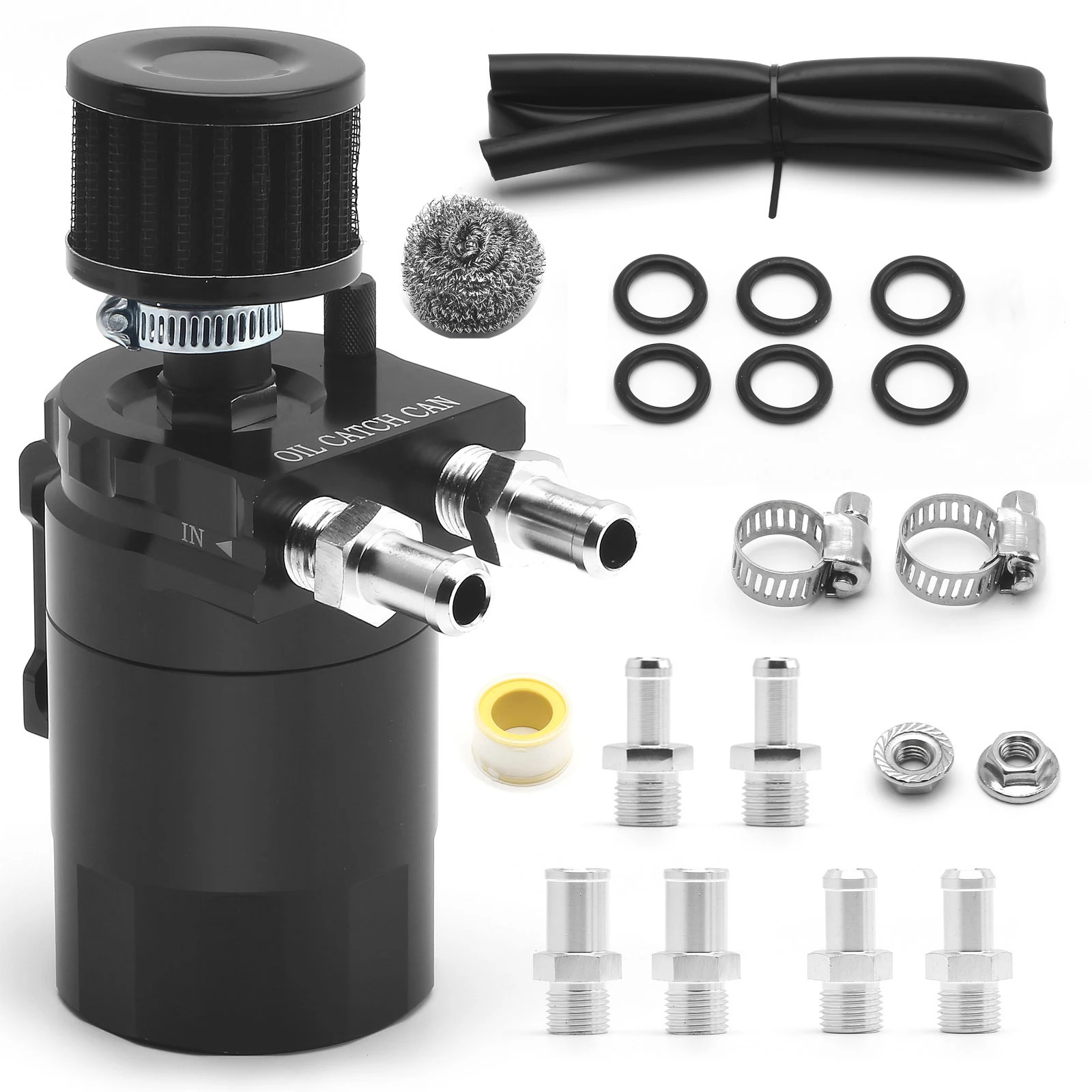 Récupérateur Huile Réservoir Récupération Huile DBREAKS 300 Ml - Aluminium Avec Filtre à Air - Universel Voiture, Moto Réservoir Huile