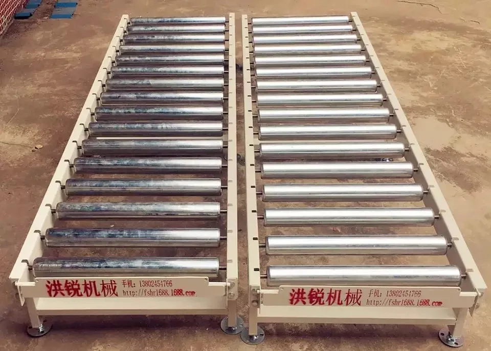 Hongrui Customized Automatic Spare Parts Roller Conveyor Line For Flat Transmission