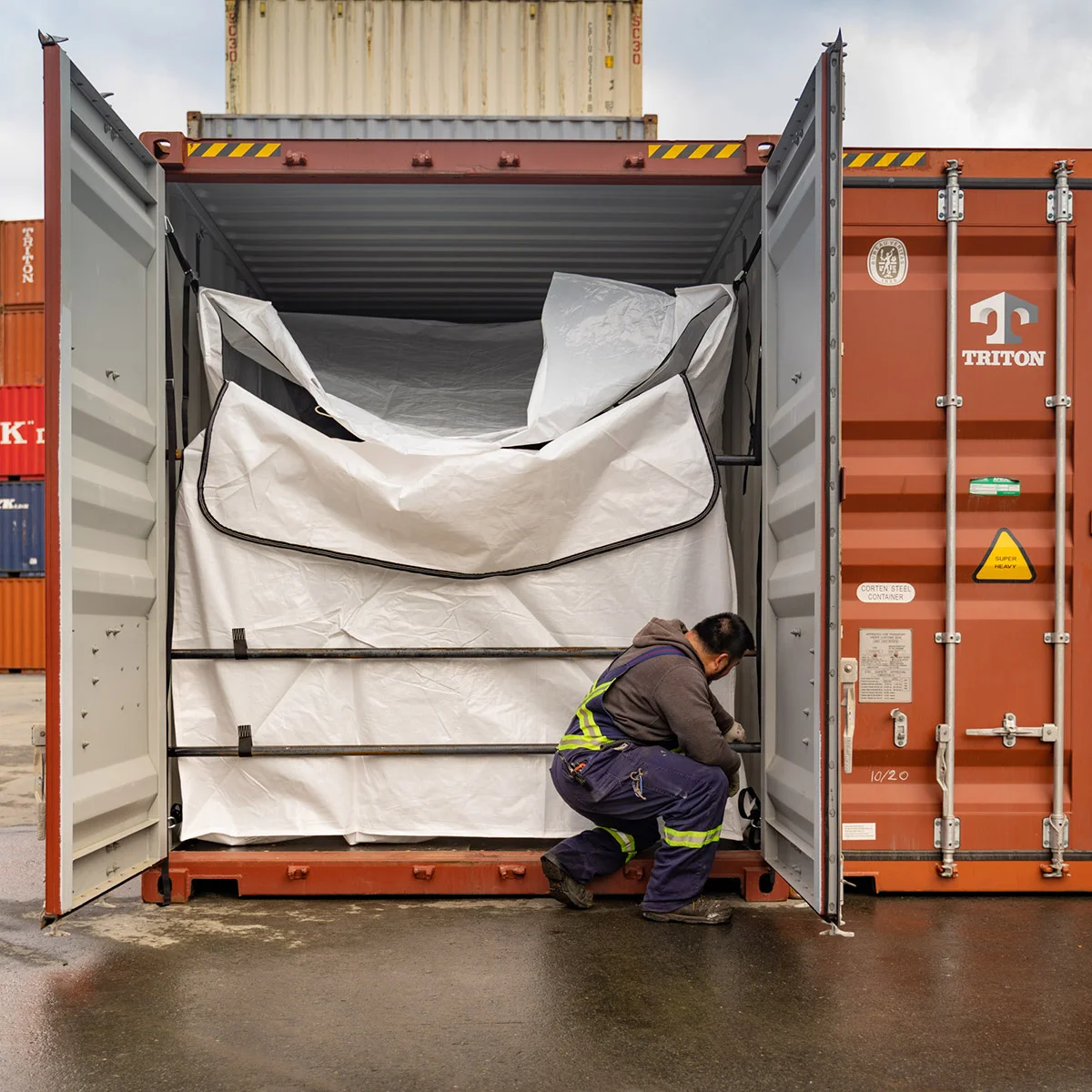BlueWhale High Quality 20FT PP Woven Container Liner For Bulk Dry Powders