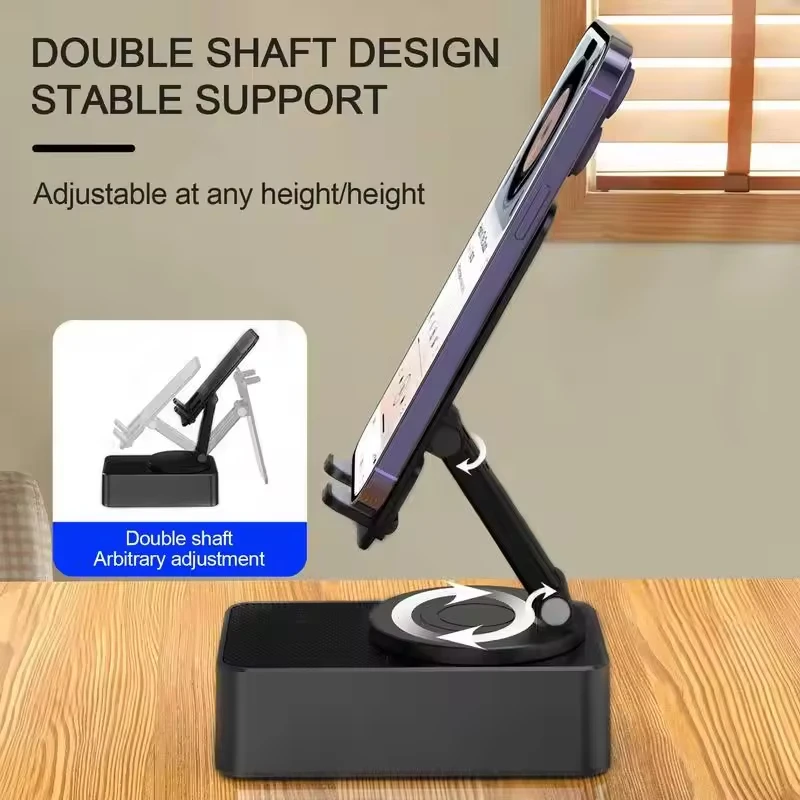 Versatile audio mobile phone stand that can be used as a power bank rotates and folds the lazy live desktop tablet stand