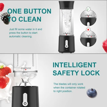 Frullatore Portatile Ricaricabile USB, 700ml - Per Smoothie Freschi Ovunque, Viaggi, Palestra