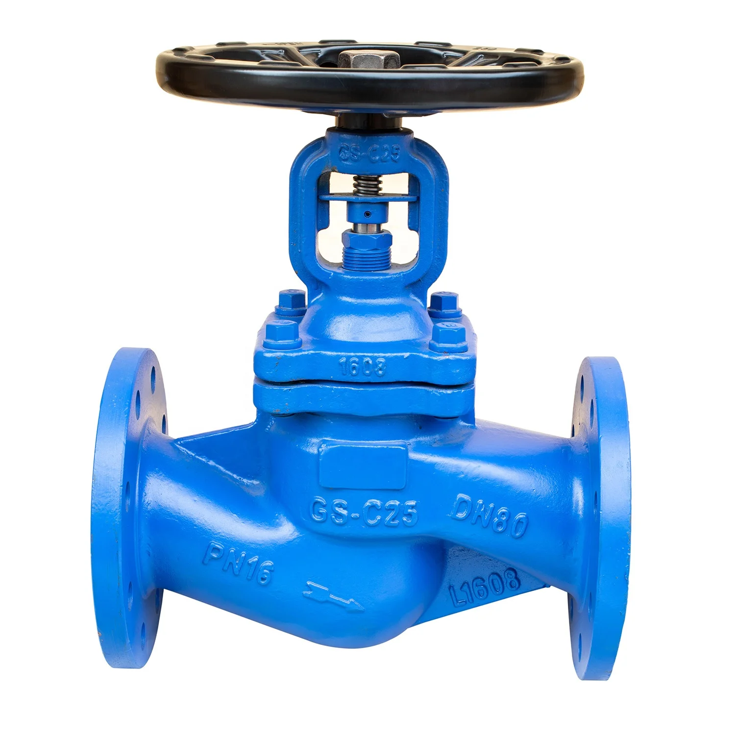 din standard gs-c25/wcb flanged bellow sealed globe valve