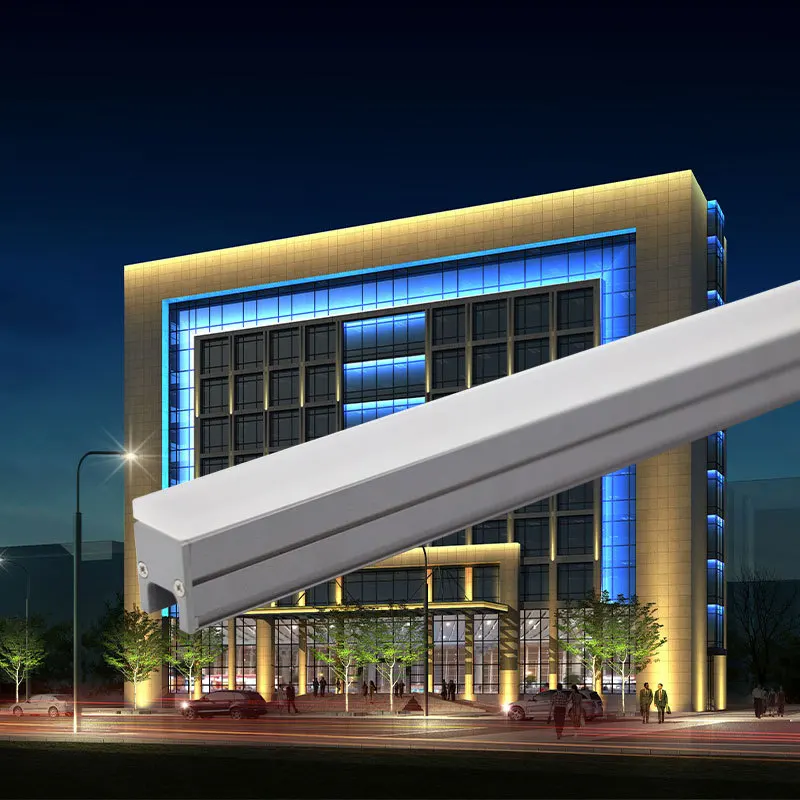 Lampu LED Tahan Air Tipe Garis untuk Iklan Dinding Eksterior Lampu Hias Warna-Warni untuk Penerangan Luar Jembatan IP65