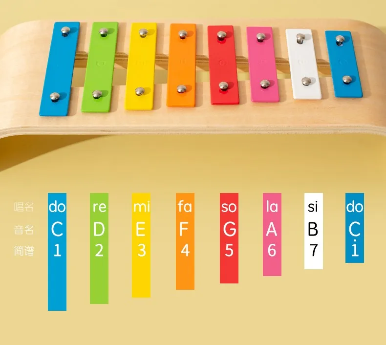 Оптовая продажа, профессиональная портативная детская мини-игрушка, деревянный ксилофон с 8 ключами, музыкальный инструмент, игрушки с маллетами, глокенол