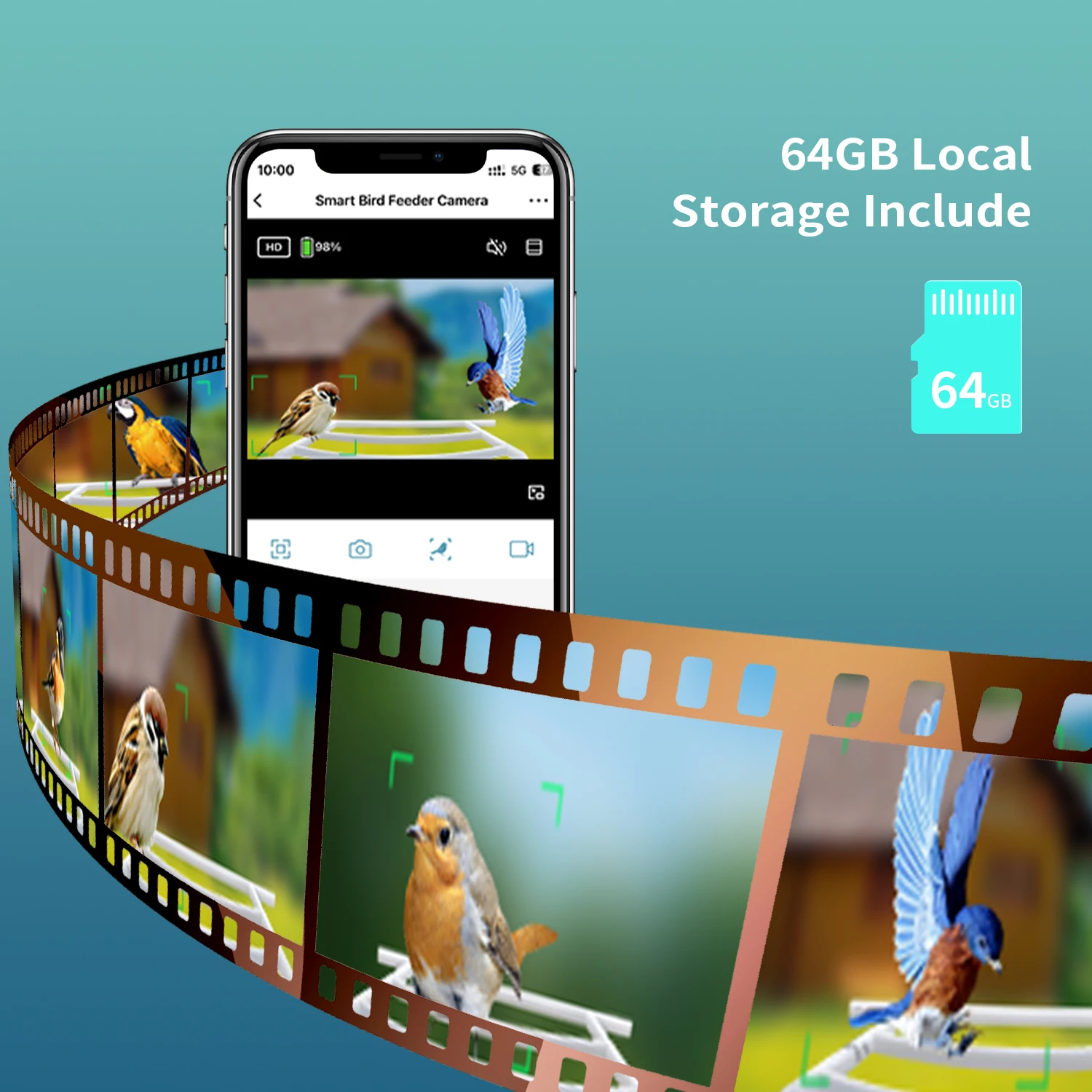 Indestructible Clear Acrylic Bird Feeder With 4 Super Adhesive Hooks