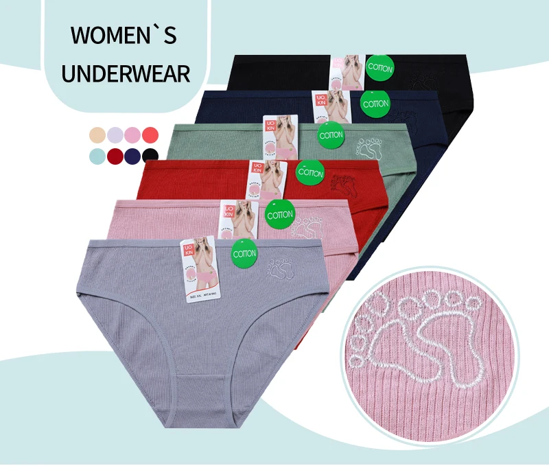 Uokin A1540 Cheapest Factory Price Women's Cotton Underpants Breathable