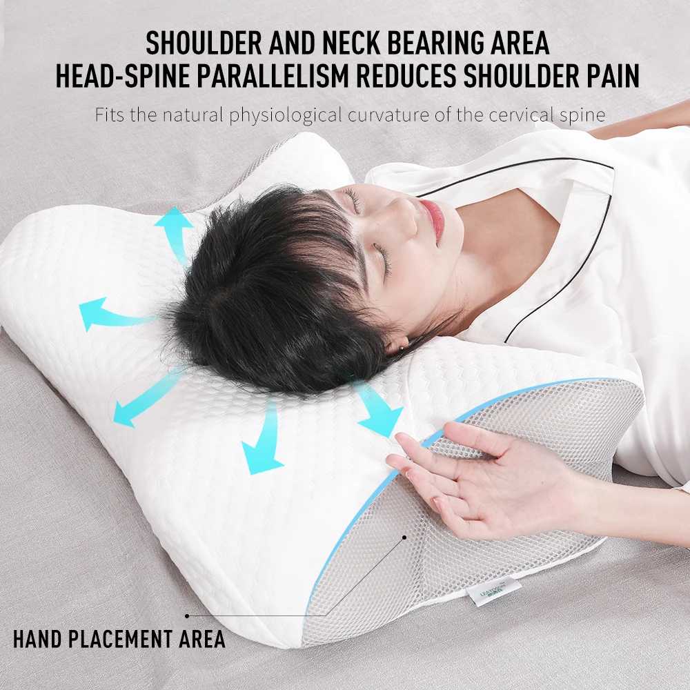 Hot Selling Supports The Cervisaien Oreiller New Patented Natural Traction Bed Anti Wrinkle Cloud Shaped Pillow Cervical Sleep M_voghion.com