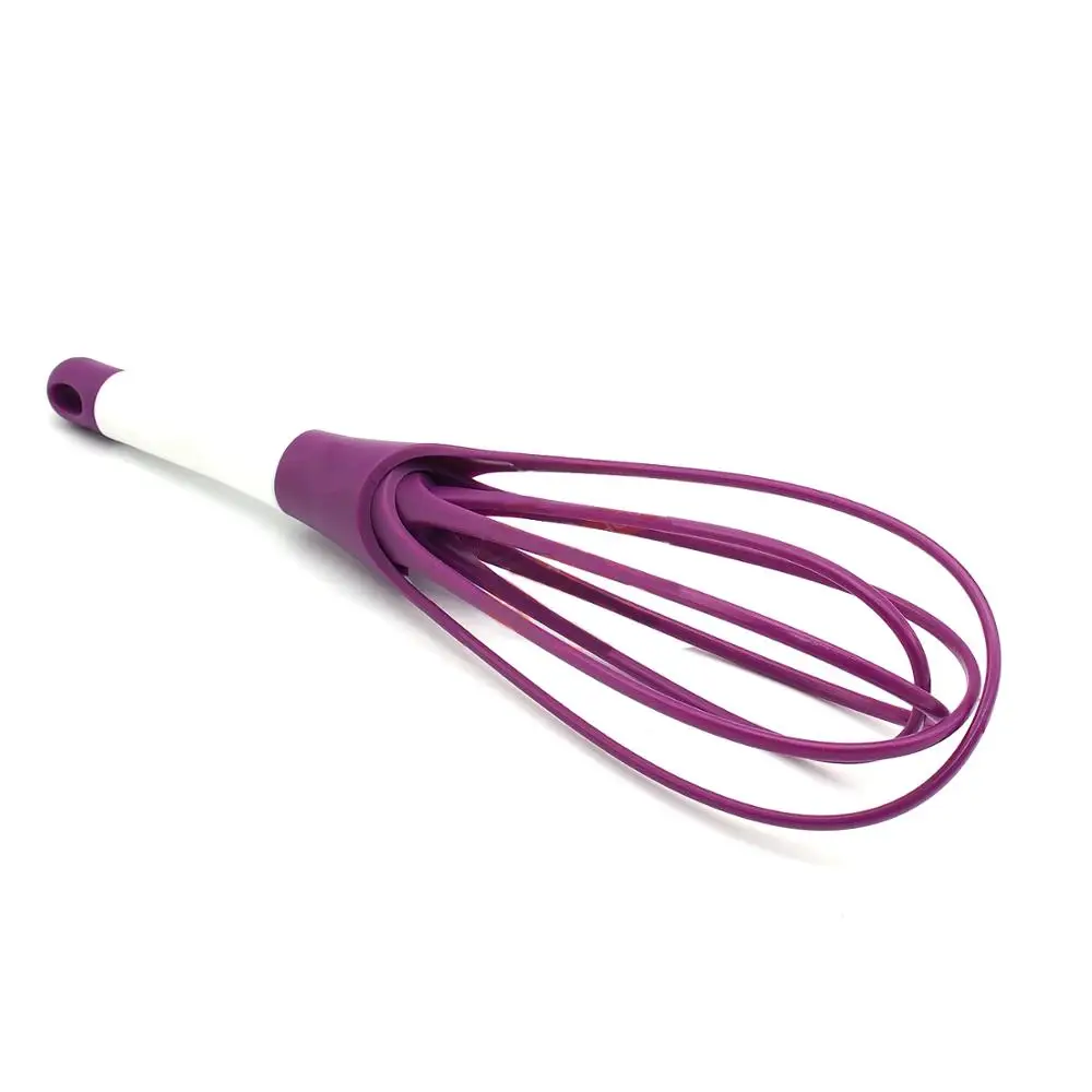 LaKitch Twist Whisk 2-in-1 Collapsible Kitchen Whisk-Flat Whisk/Balloon Whisk with a Simple Twist-11 inch-Red 