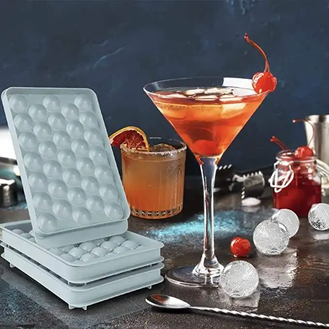 Хит продаж Круглый лоток для льда хоккея с крышкой 33 креативный холодильник