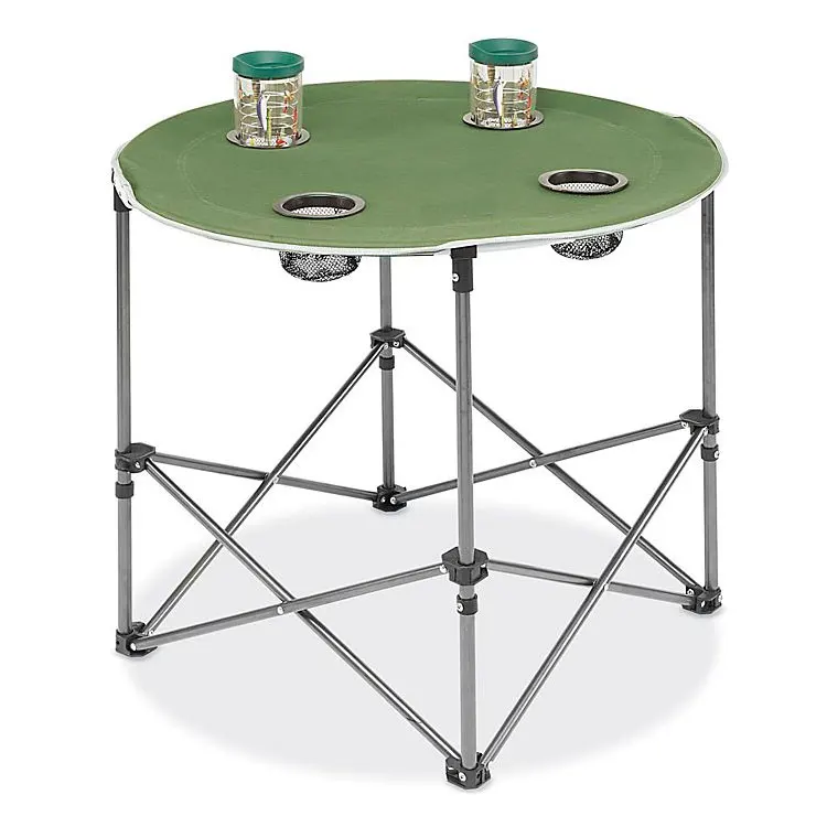 Foldable Lightweight Stackable Waterproof BBQ Picnic Roll Fold Camping Table Compact Portable Outdoor Iron Furniture Courtyard