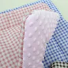 Bean-shaped plush mat - pink checkered plush