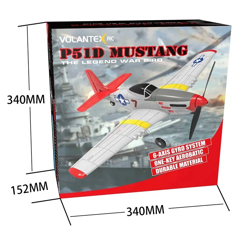 Volantex P51 Mustang 400mm RTF 4CH ラジコンプレーン 大人と子供向け