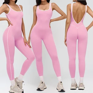 Women Sportswear Yoga Wear Outfit Custom Sports Bodysuits&jumpsuits Activewear Yoga Jumpsuits One Piece Workout Romper