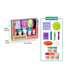 Kids Clay Mould Kitchen Colorful Play Dough Set