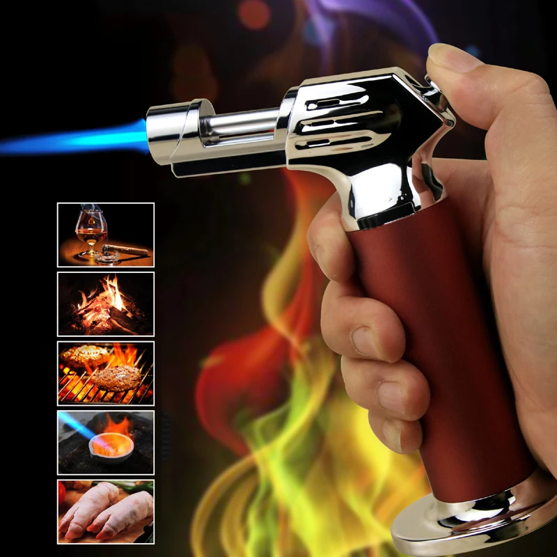 Flame Lighter Adjustable Culinary Chef Refillable BBQ Butane Kitchen Cooking Torch Lighter