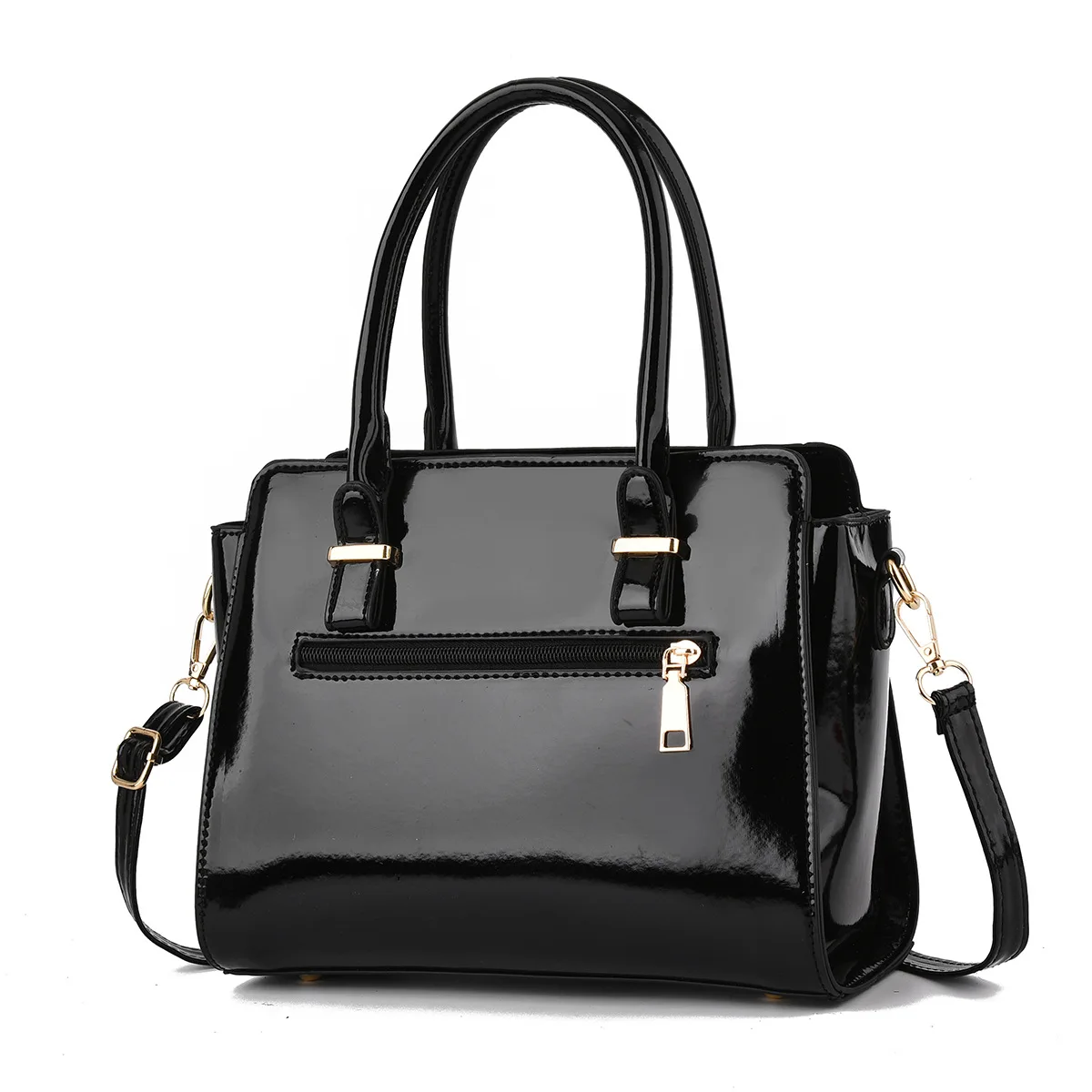 New Bright Leather Handbag Crocodile Pattern One-Shoulder Crossbody Bag Quilted Leather Two-Piece Set Women's Bag Purse