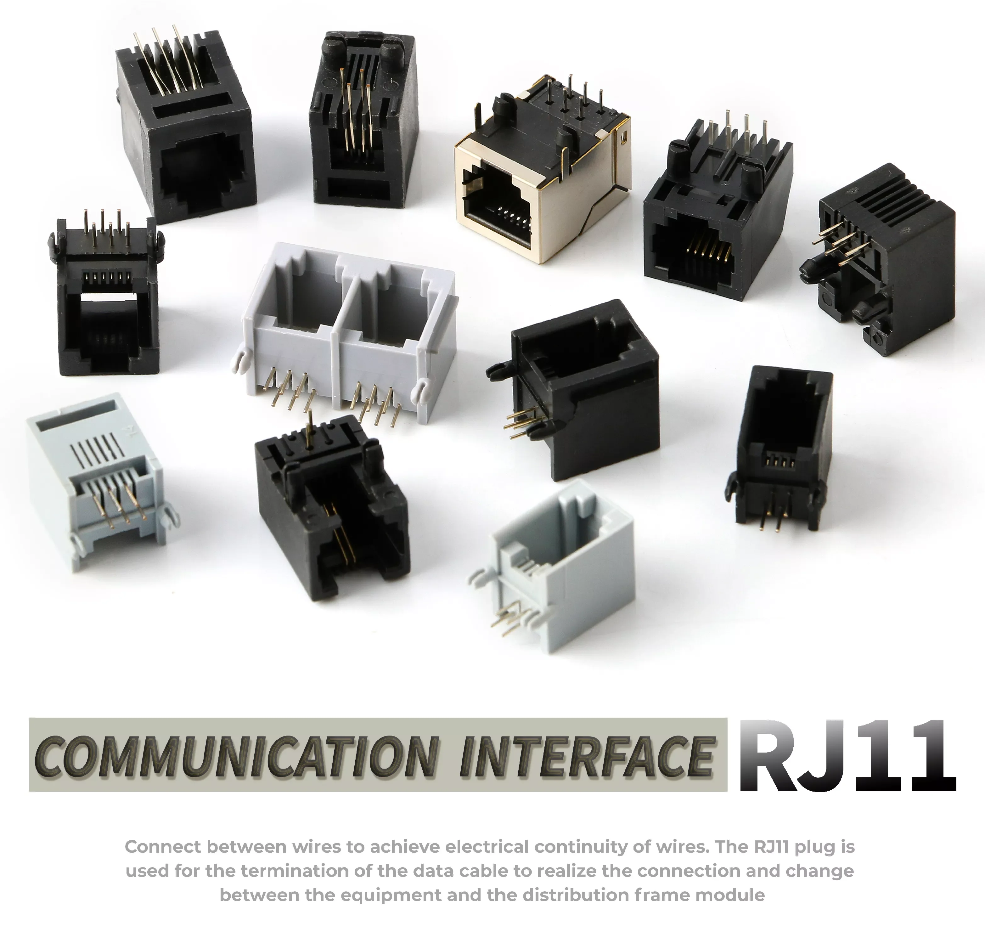 Tel Modular Plug Rj11 Crystal Head Male Rj11 Connector Rj11 6p2c Telephone Modular Plug - Buy ...
