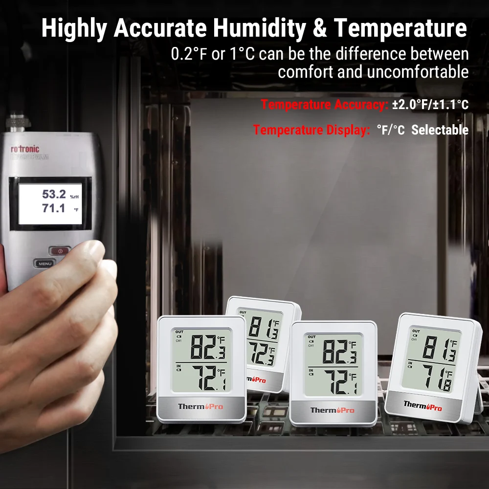Thermopro Tp200bw Wireless Indoor Outdoor Thermometer With