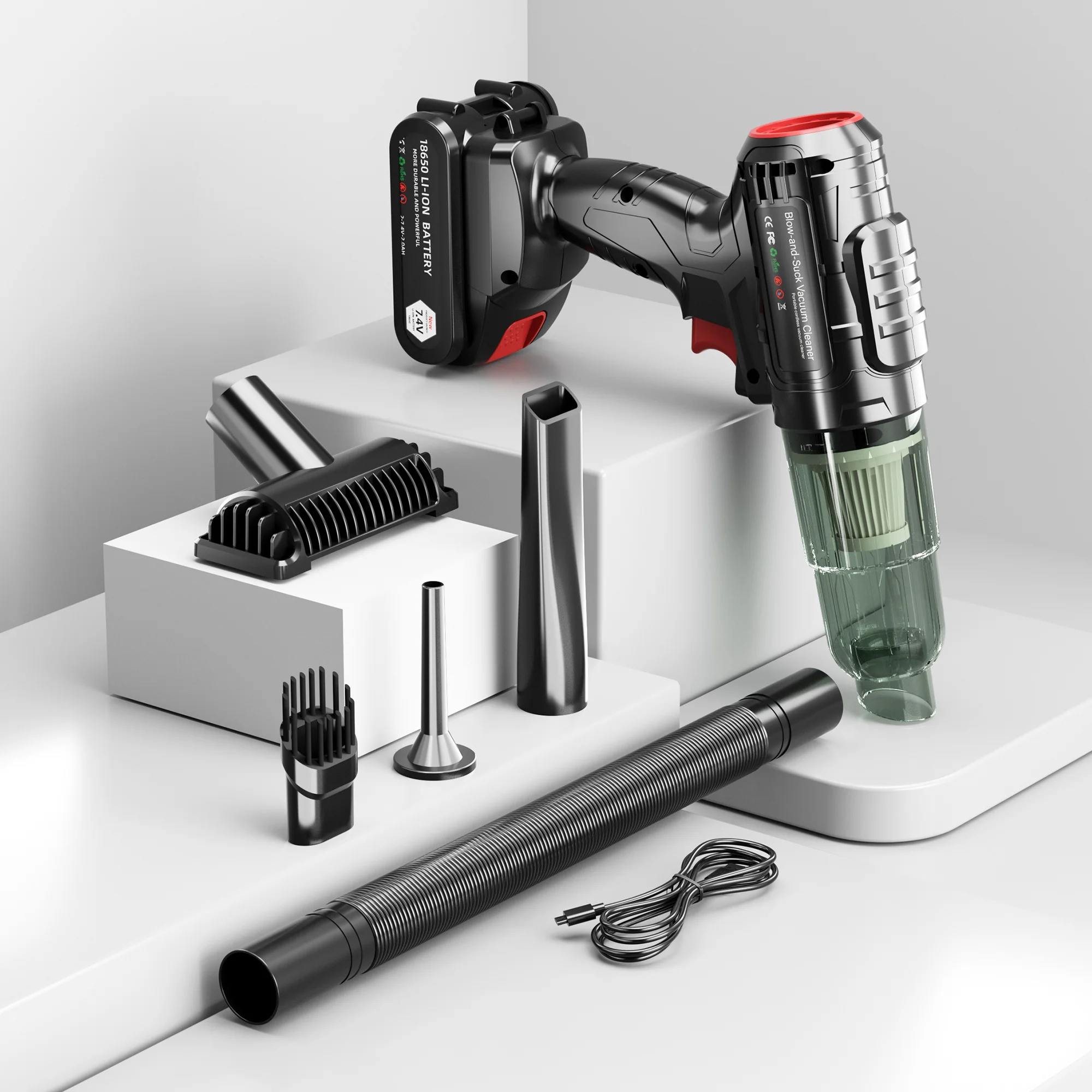 Mini USB Rechargeable Wireless Handheld Portable Wet Dry Home Auto Hair Vaccum Cleaner Small Cordless Car Vacuum Cleaner