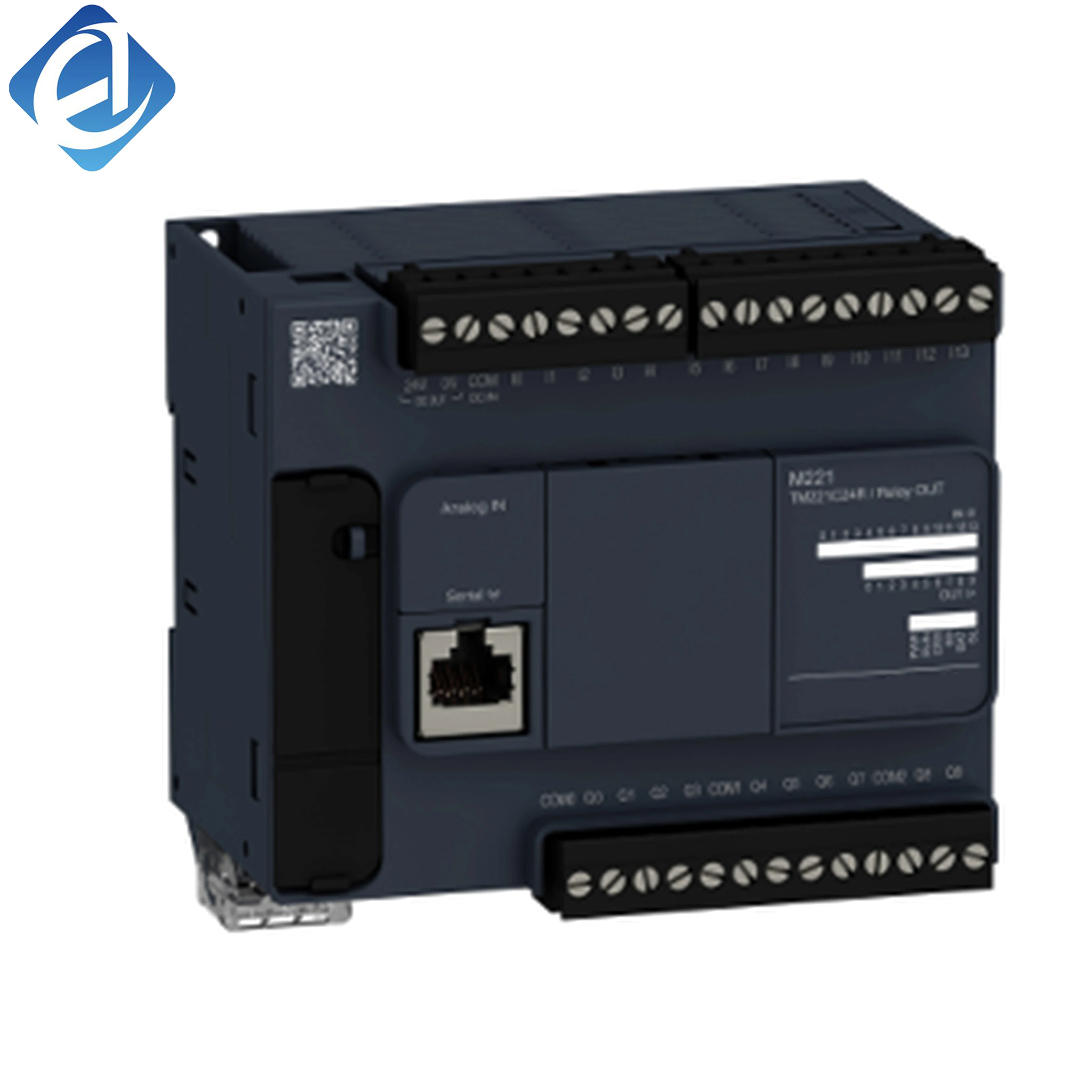 New Original TM221C24U Modicon TM221 PLC. 24 transistor I/O channels, stable logic control, simple system expansion, strong anti-interference ability, easy wiring & debugging, widely applied to small mechanical equipment 