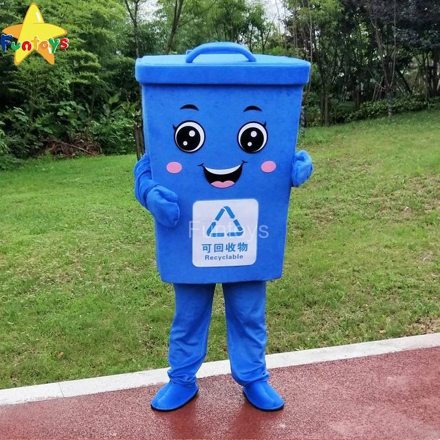 Green Recycle Trash Can Mascot Costume Adult Size Waste Ash Bin