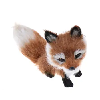 Kawaii mini squatting fox stuffed model toys small plush animals