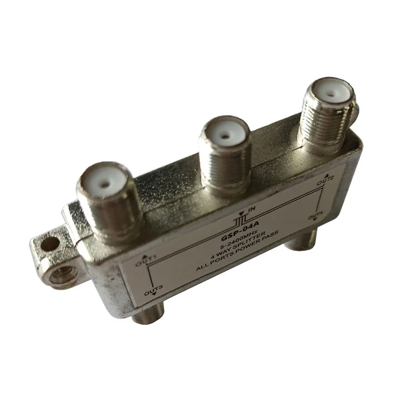 High Speed Internet GE Digital 4-Way Coaxial Cable Splitter 5-2500 MHz RG6 Compatible Works with HD TV Satellite
