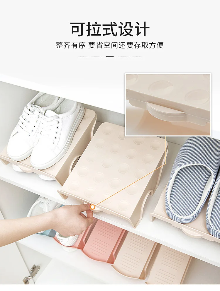 Household storage shoe rack Double-layer shoe support plastic integrated simple space saving simple shoe rack factory