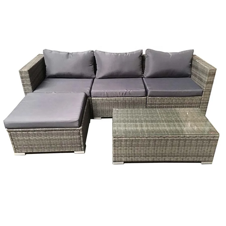 
Mail Packing Garden Patio Sofa Sets Rattan Effect Patio Set 4PC Corner Sofa Set 4PC Outdoor Furniture Couch Padded 