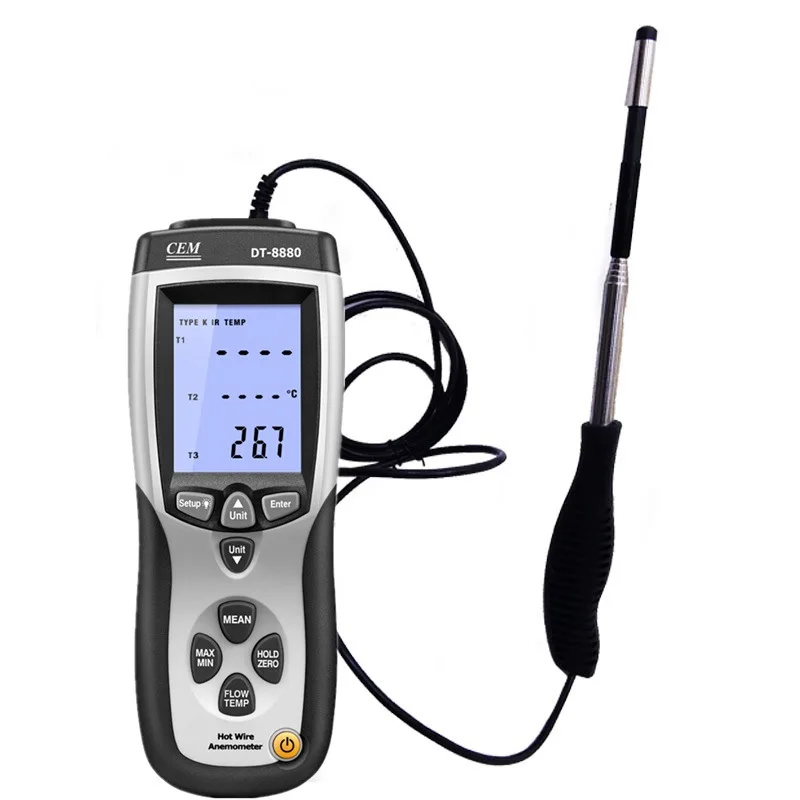 CEM thermal anemometer wind instrument hot wire anemometer DT-8880