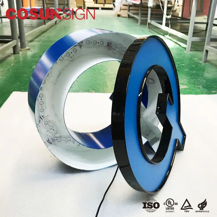 For Aluminum Profile 3D Metal Acrylic Trim Cap Led Channel Letter Sign for Advertising Outdoor Use in Companies Hospitals Park
