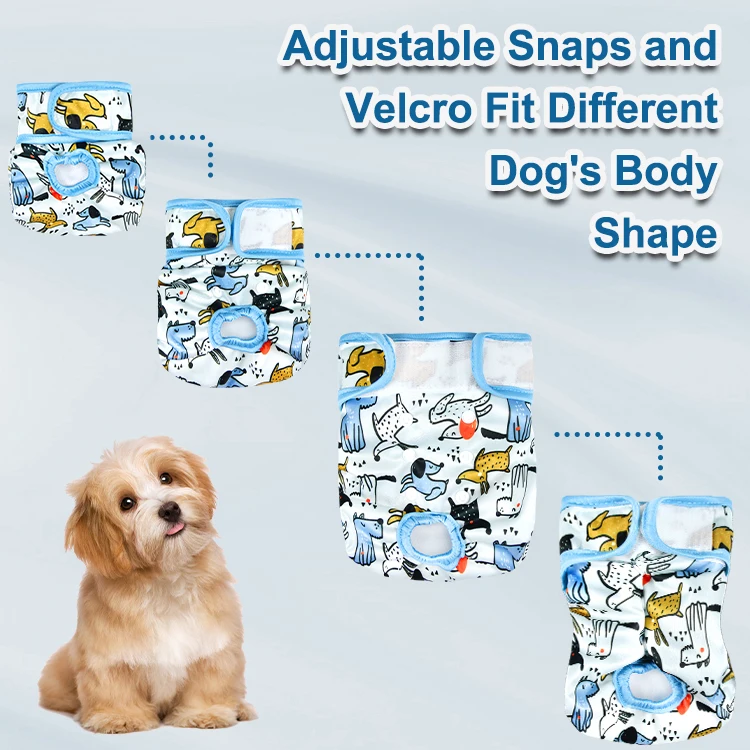 Durable Nappies for Dogs Uk Soft Breathable Senior Dog Incontinence Products French Bulldog Diaper