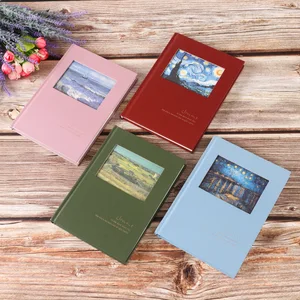 Creative Retro Oil Painting A3 Size Student Reading Notepad with Gilded Hollow Hardcover Printed Logo Paper Cover Material