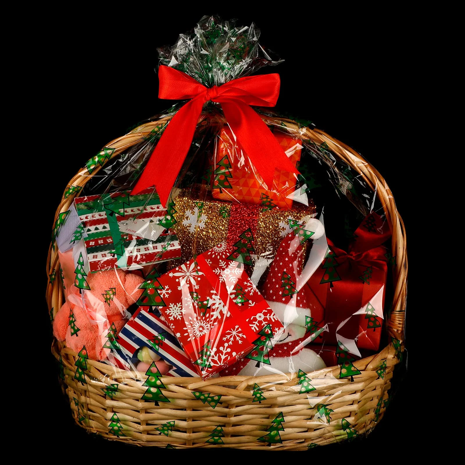 OPP Christmas Snowflake Basket Bags Perfect for Gift Packaging