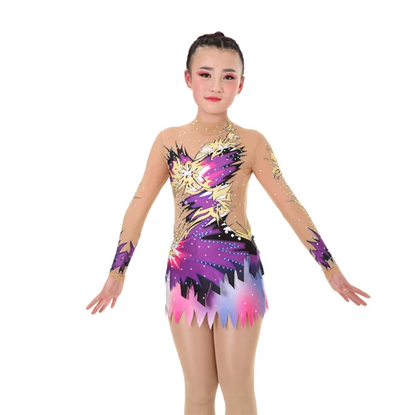 Leotardo de Gimnasia de Danza Ropa Ropa para niña Disfraces Vestido de Patinaje Artístico Leotardo de Gimnasia Rítmica 