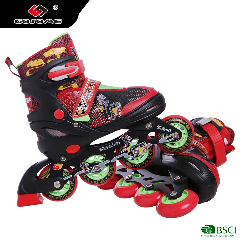 GOSOME  Inline Skates Black and Red Roller Skate for Kids for Sale