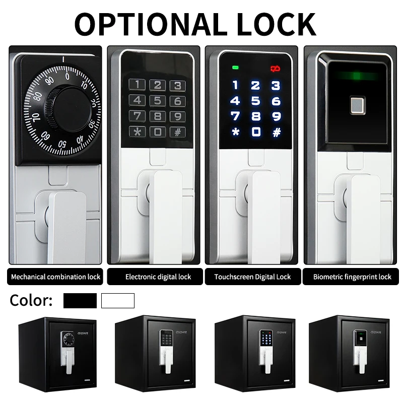 CEQSAFE Waterproof Safe Home Security Mechanical Combination Lock Fireproof Steel Safe Box with Digital Fingerprint Safe Box factory