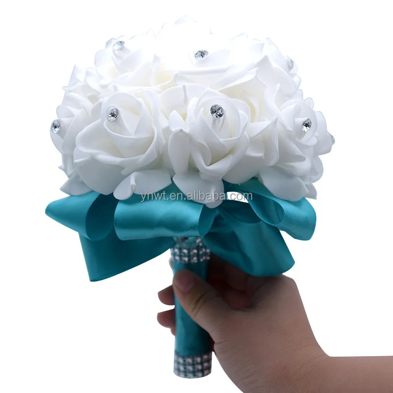 Supplies Foam Bouquet Bridal Holding Flower Artificial Rose Bridesmaid Decor 