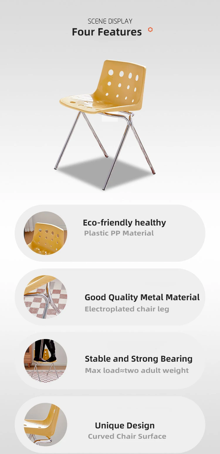 Home Furniture Modern Design Plastic Mesh Chair Dining Room Pp Seat