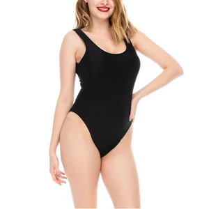 High Quality Women's Solid Color Simple Backless Push-Up Beach Swimsuit One-Piece Bathing Suit OEM Service Available Large Sizes