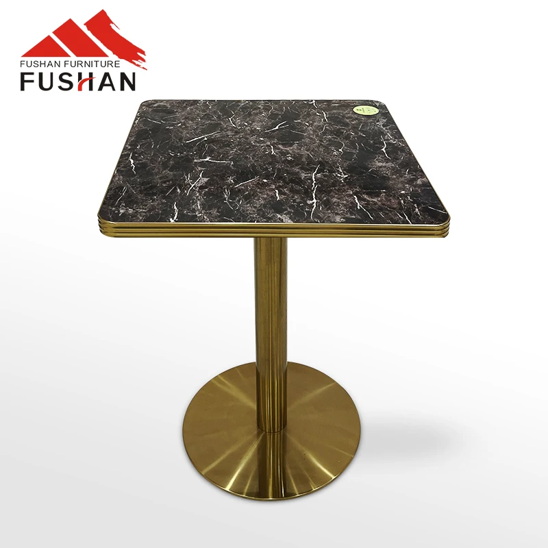 Factory Wholesale Metal Bottom Frame Marble Table Negotiating Table Restaurant Table