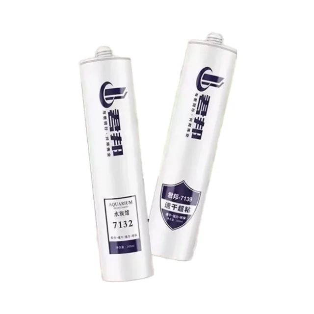 Junbang 7132 Integrated Ceiling Fish Tank Waterproof Adhesive Quick-Drying Glass Glue Transparent Special Acid Silicone