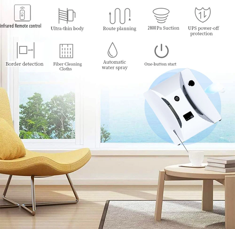 Ultrathin Window Cleaning Robot with 100-240V Power and 1 Year Warranty for Efficient 2.4min per Square Meters Cleaning