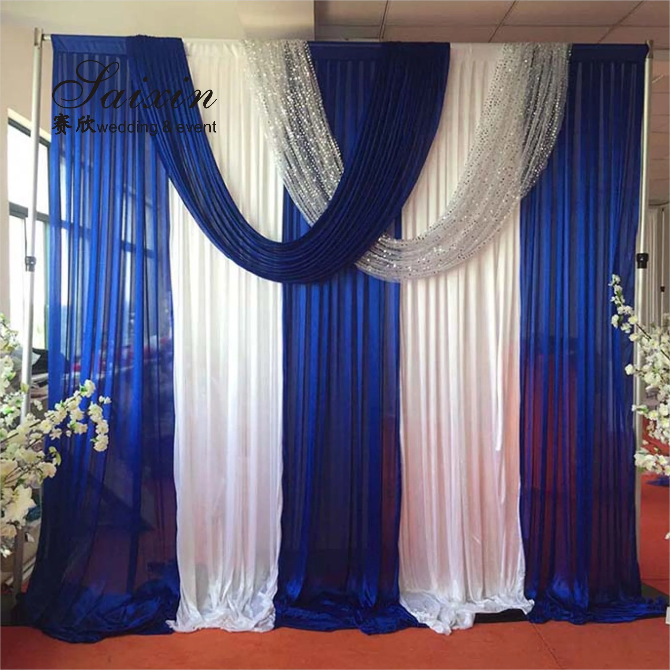China Manufacturer Wholesale Drape Cloth Curtains Valance for Wedding Stage Backdrop