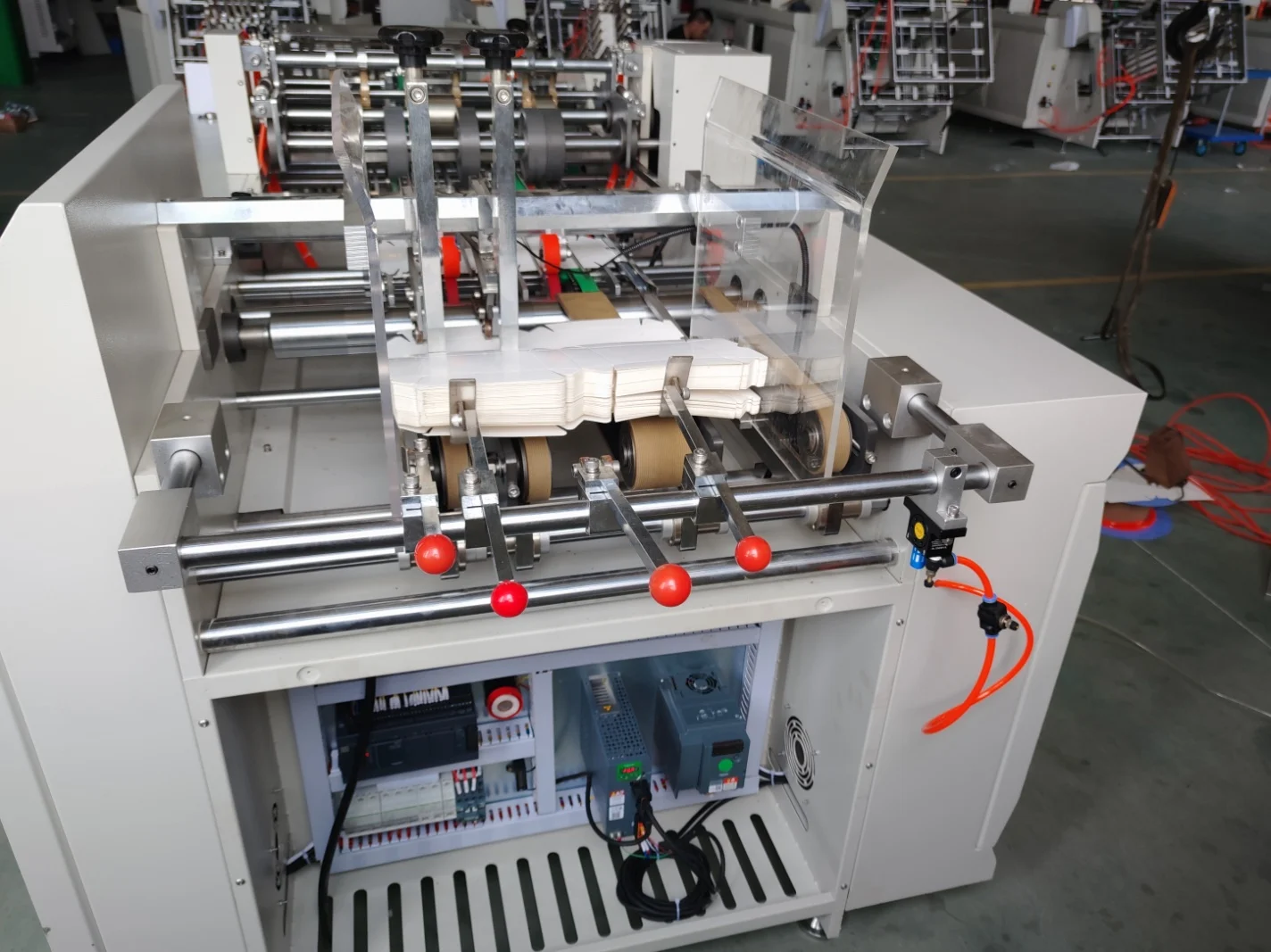 Automatic PE Coated Food Paper Lunch Burger Packing Box Making Folding Machine for Cardboard Box
