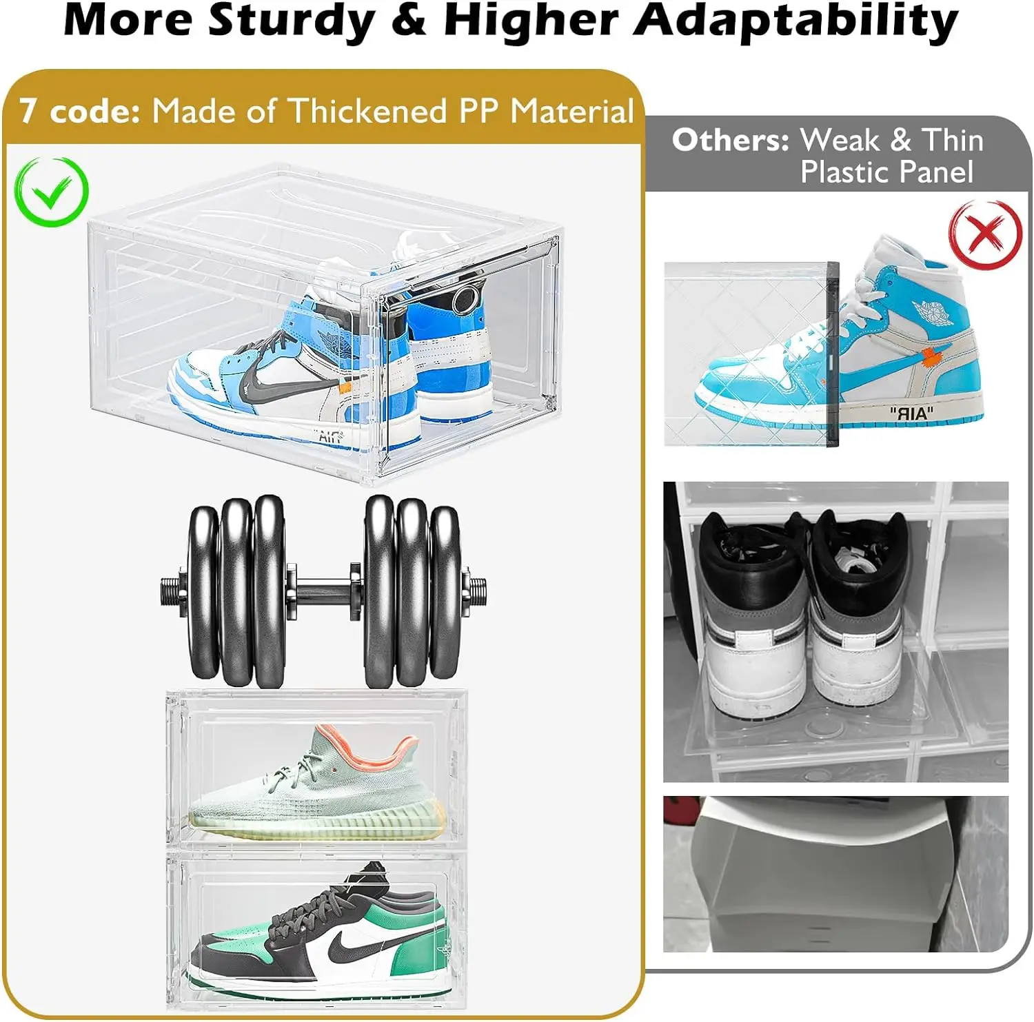Wholesale Transparent Plastic Sneaker Stackable Shoe Storage Boxes Drop ...