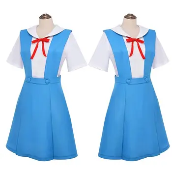 New Anime Evangelion Halloween Women Cosplay Asuka Langley Soryu Tokyo Ayanami Rei Costume School Uniform