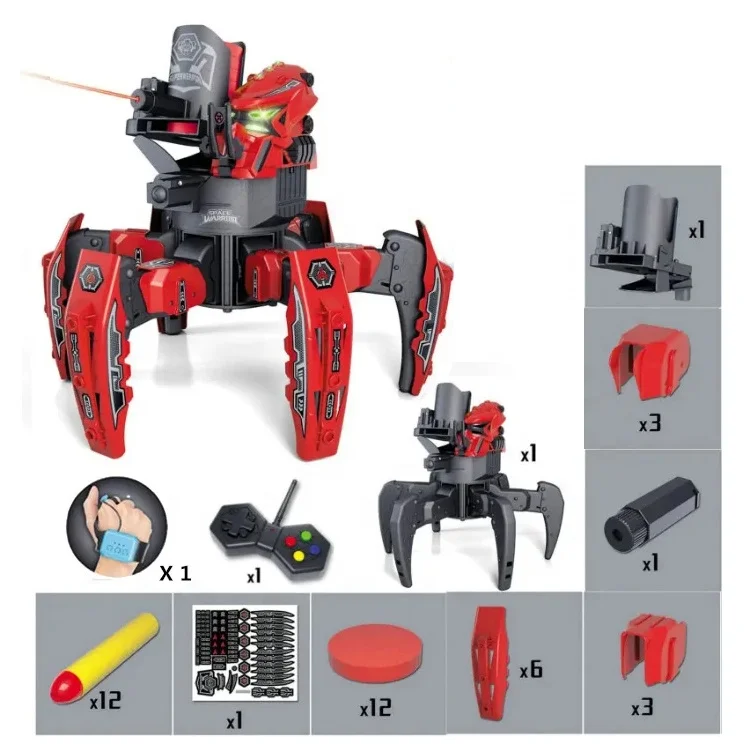 2.4G Electric Remote Control Spider Robot Gravity Sensing Rc Intelligent Fighting Robot DIY Shooting Game with Double weapon Toy