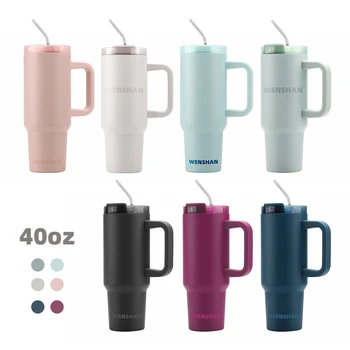Outdoor 20oz/30oz/40oz/40 oz beer Travel mug insulated stainless steel tumbler wholesale bulk tumbler with handle and straw